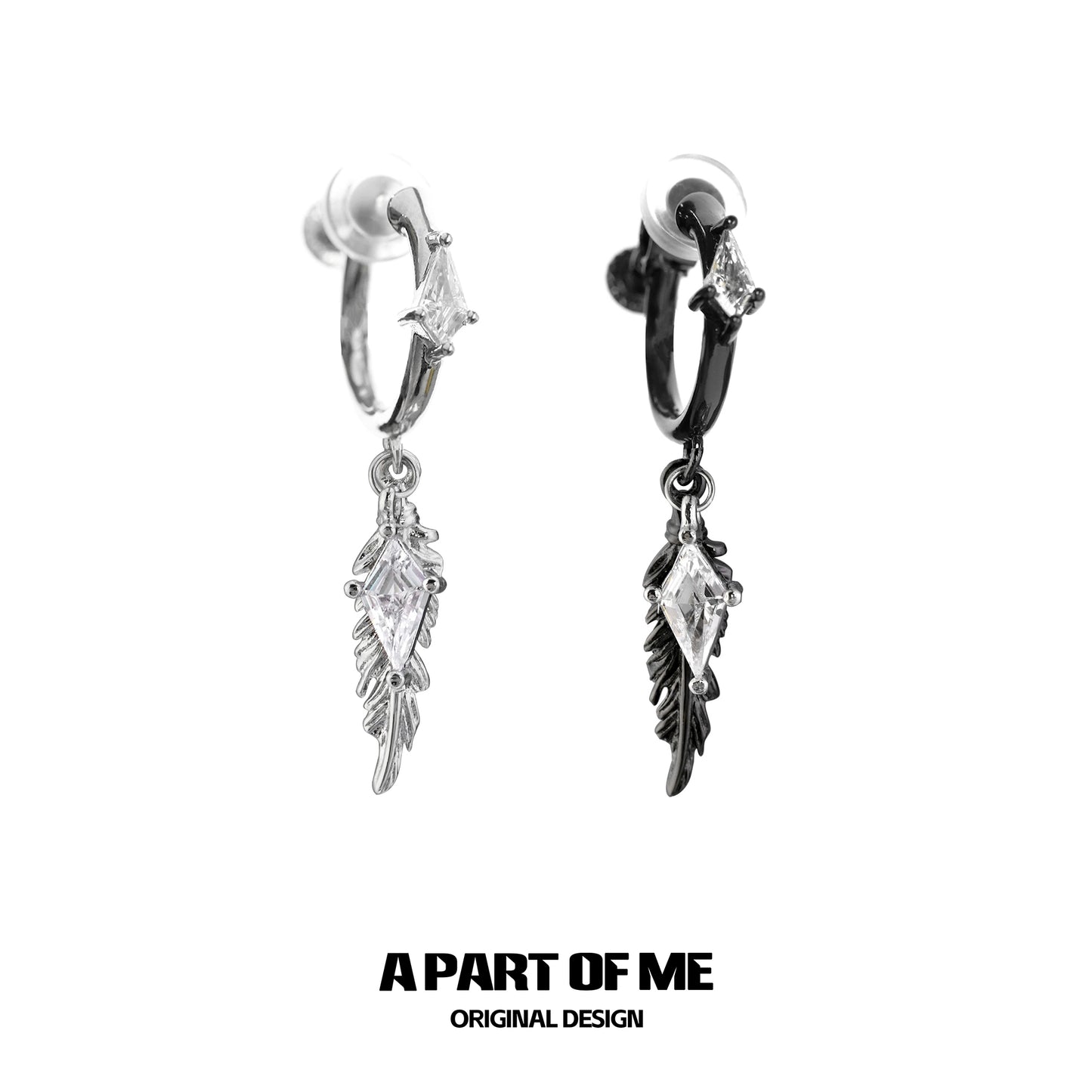 Y2K Feather Zircon Earrings