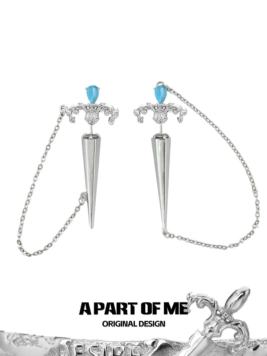Crying Sword Piercing Stud Earrings