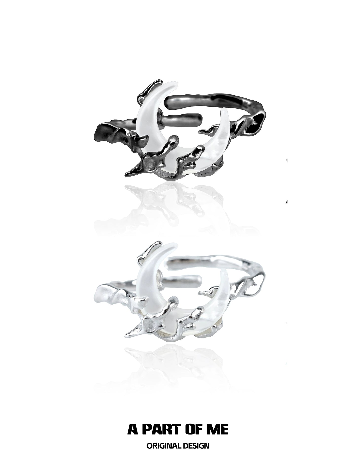 Bone Orchid Moon Ring