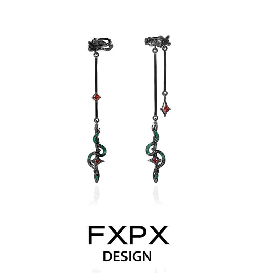 Gothic Black Snake Diablo Ear Clip