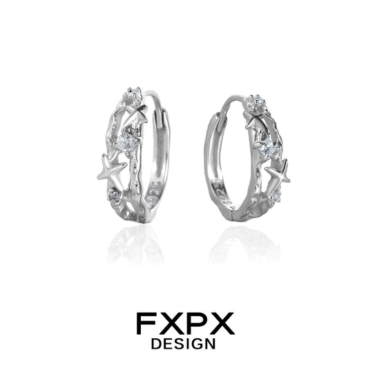 Brilliant Starry Silver Earrings