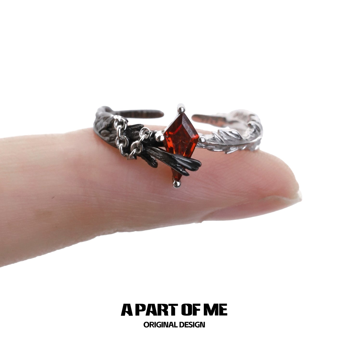 Dove & Crow Feather Ring