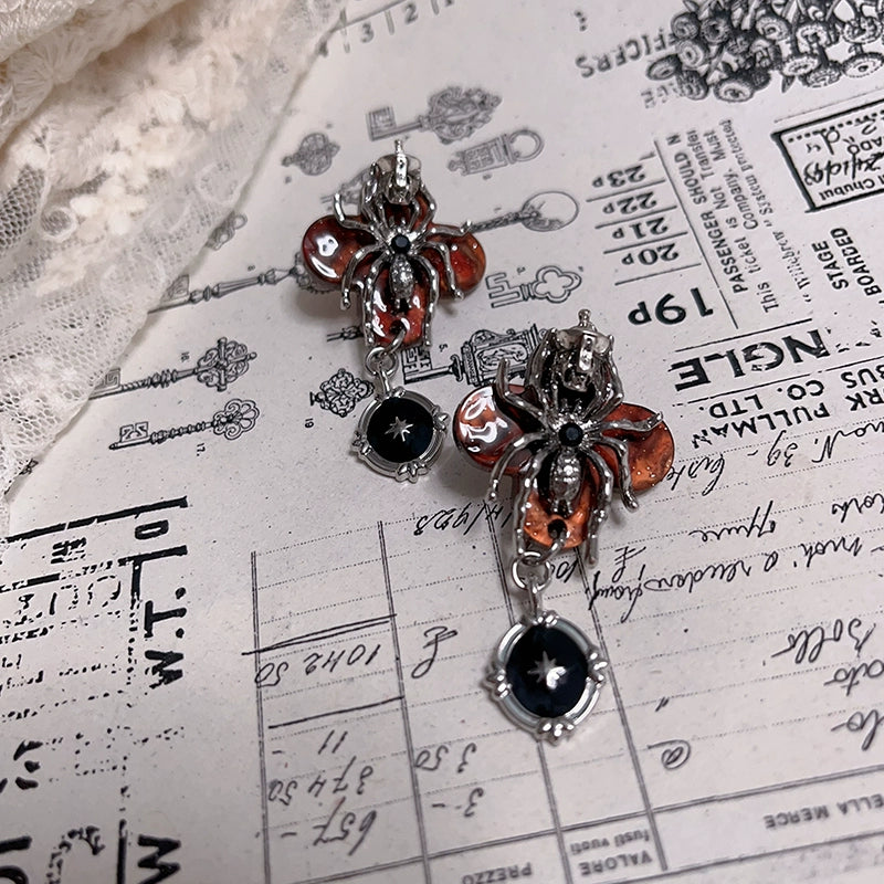 Skull Spider Bloody Earrings
