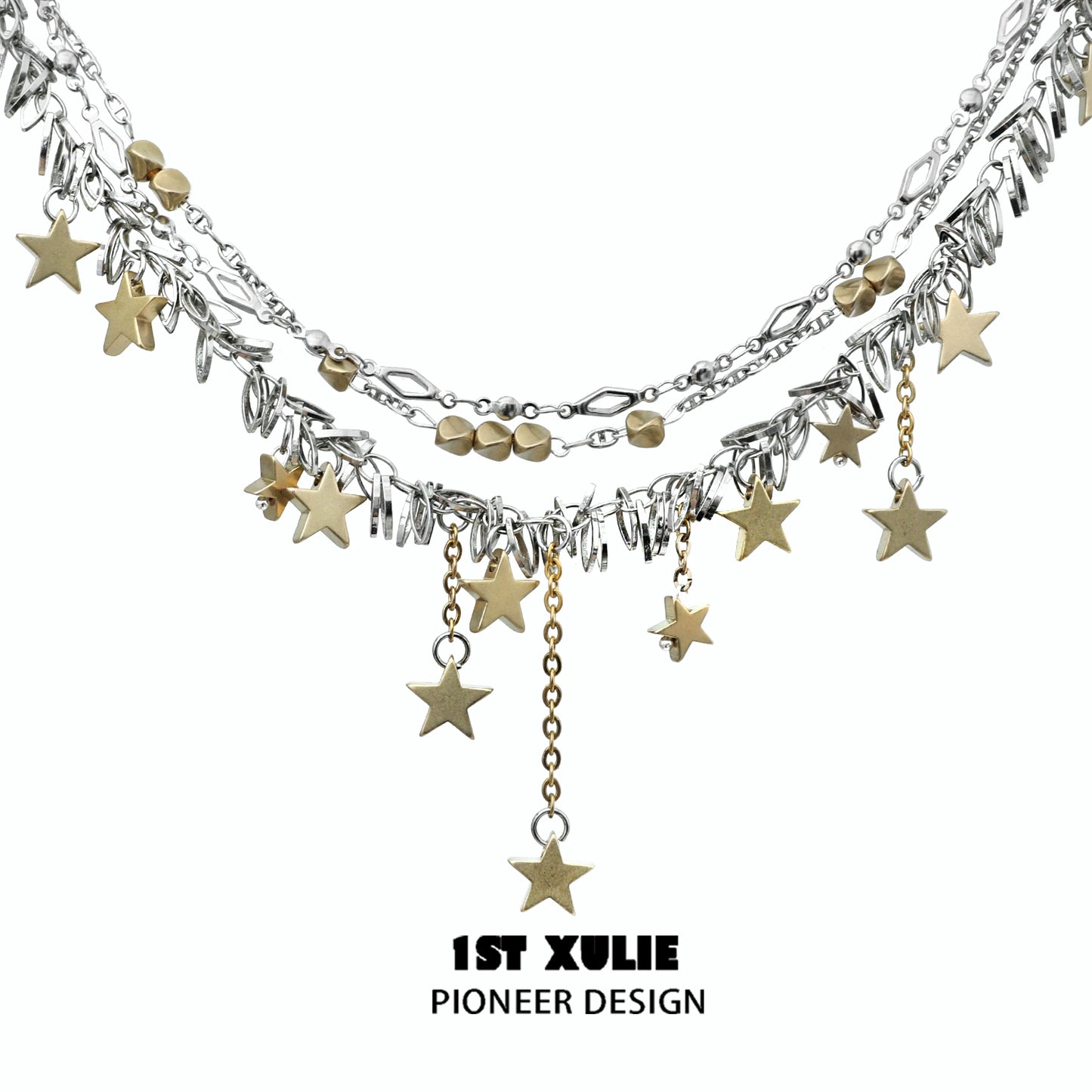 Gold Stellar Tassel Clavicle Chain