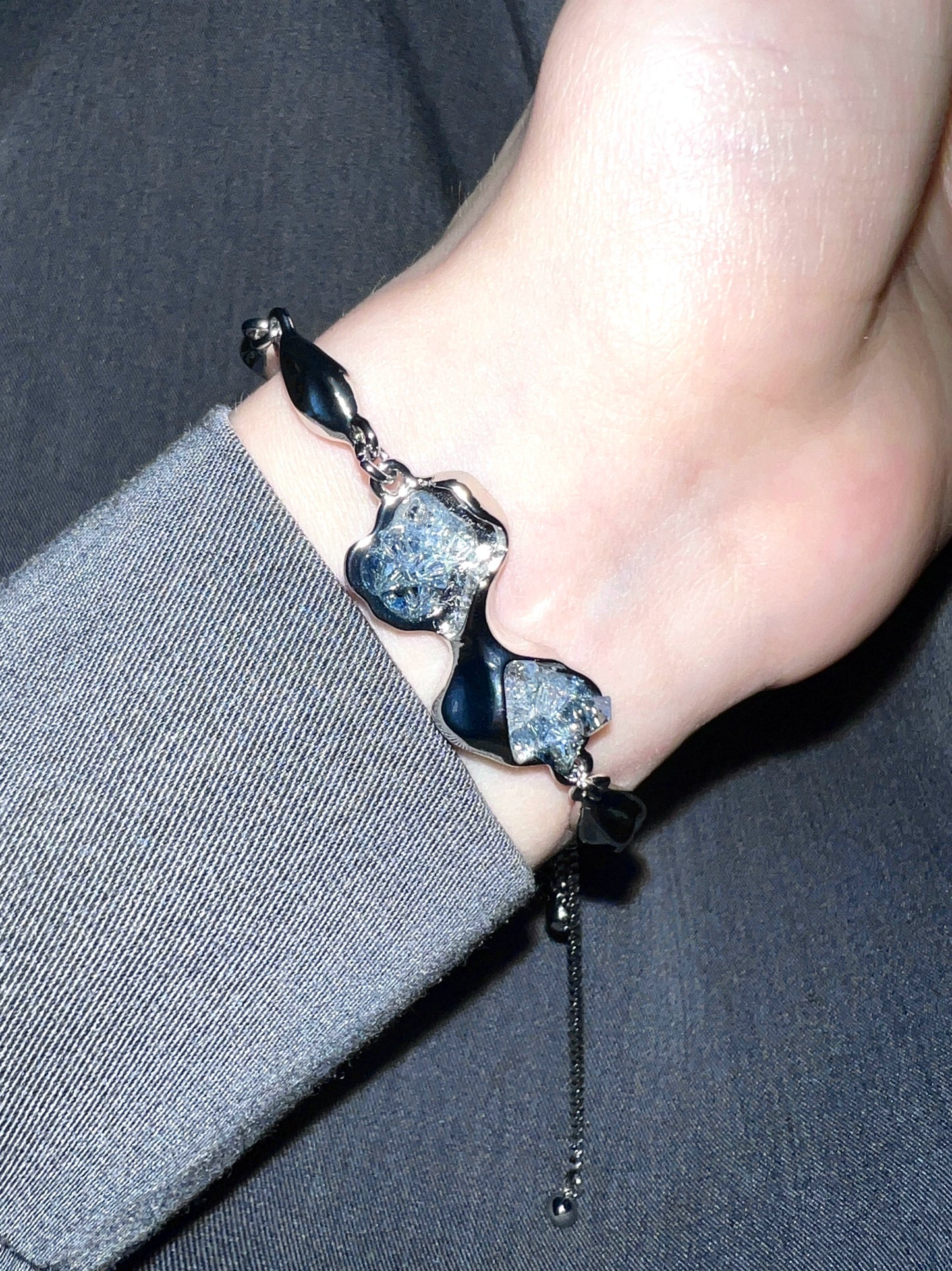 "Lava Stone" Haze Blue Bracelet