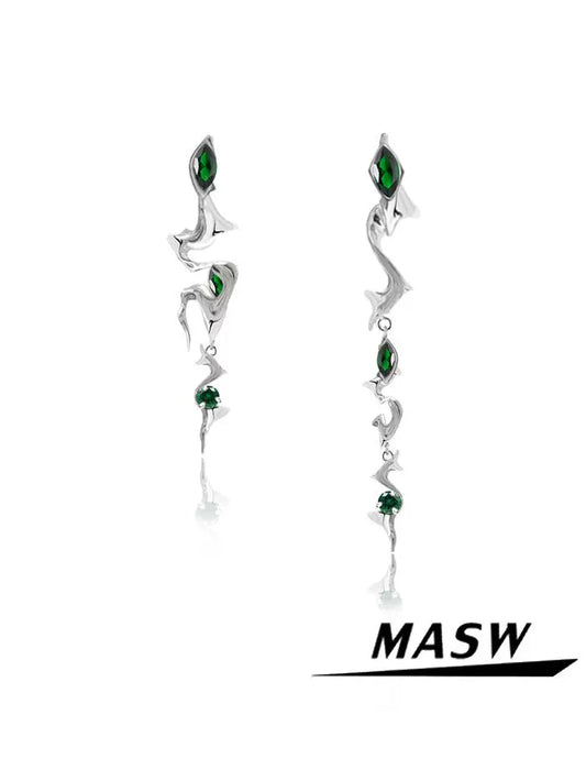 Snake Asymmetrical Punk Earrings