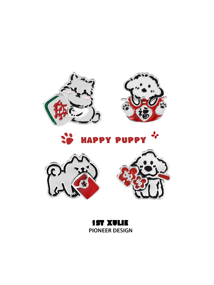 Furry Puppy Joy Ear Studs