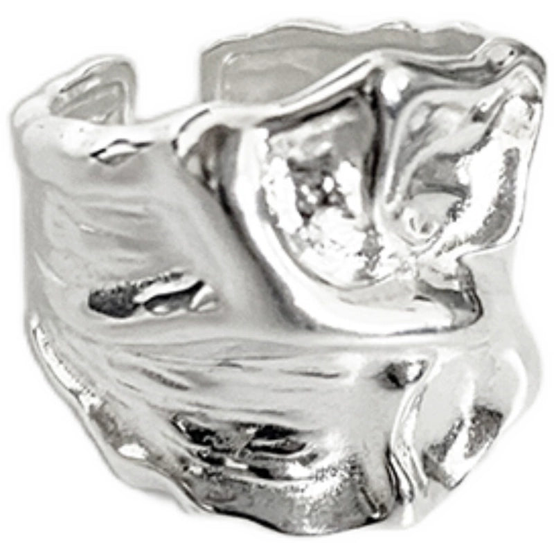 Lace Pleated Silver Ring
