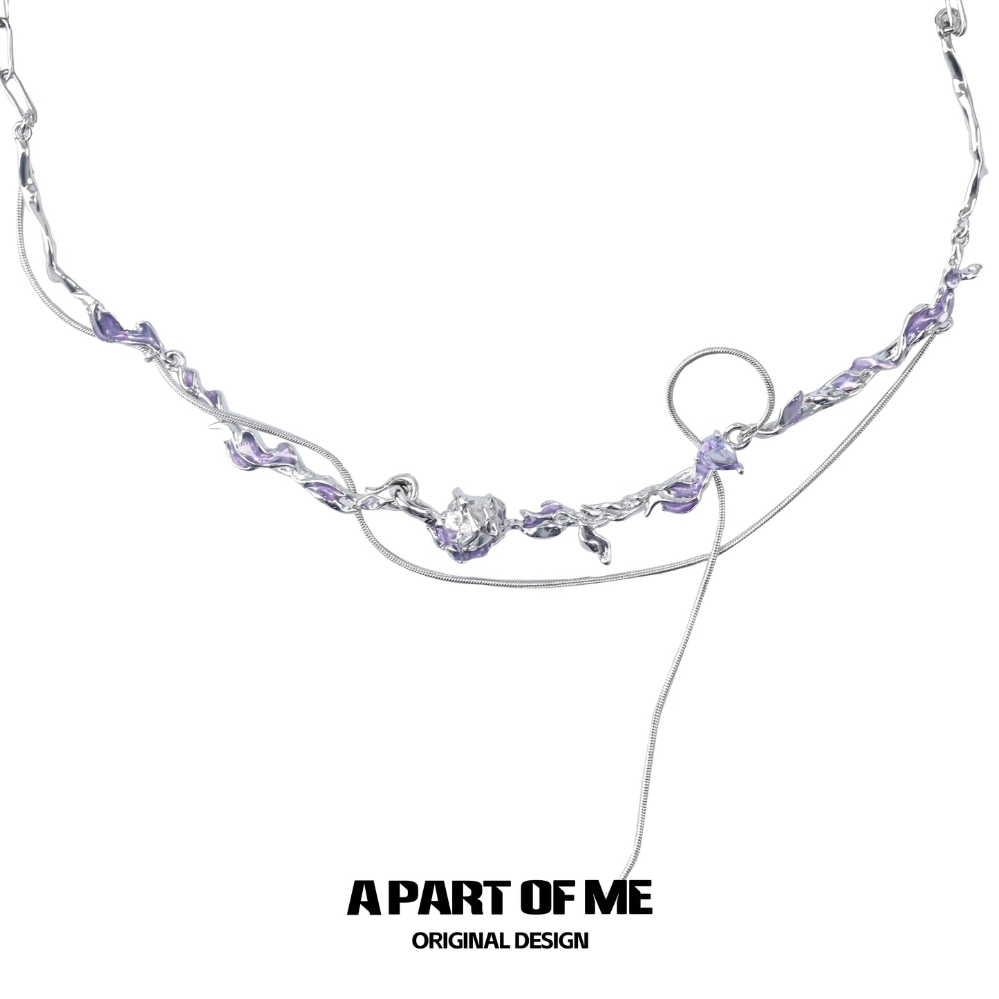 Love Purple Rose Necklace