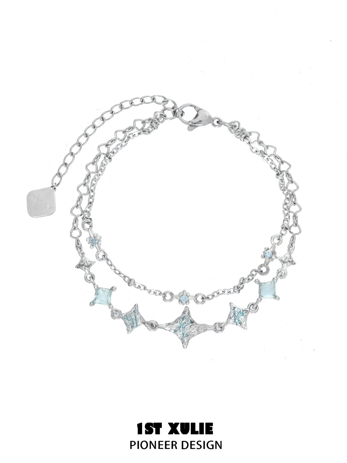 Exquisite Double-Layer Starfish Silver Bracelet