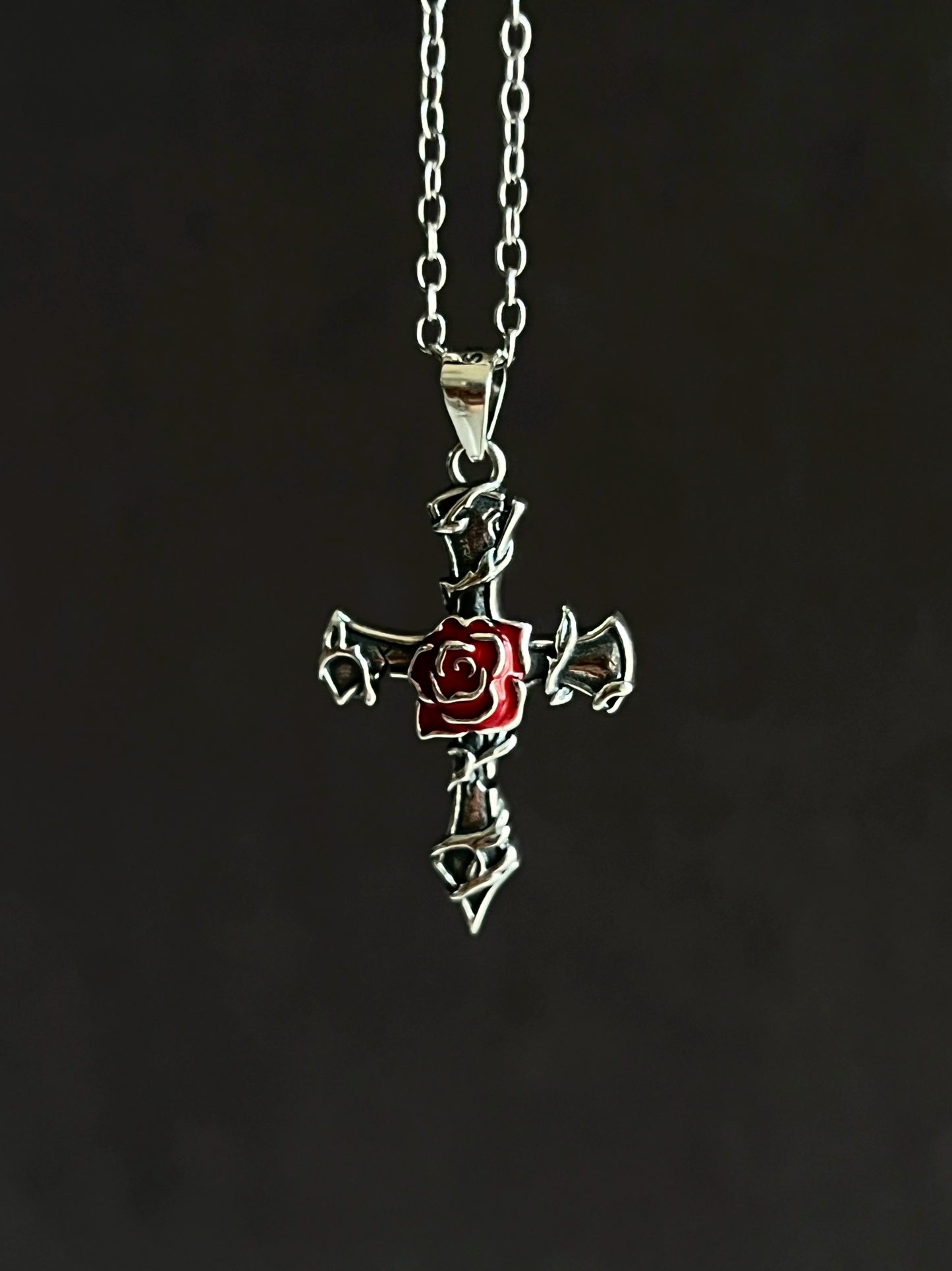 "Thorns Rose" Cross Necklace