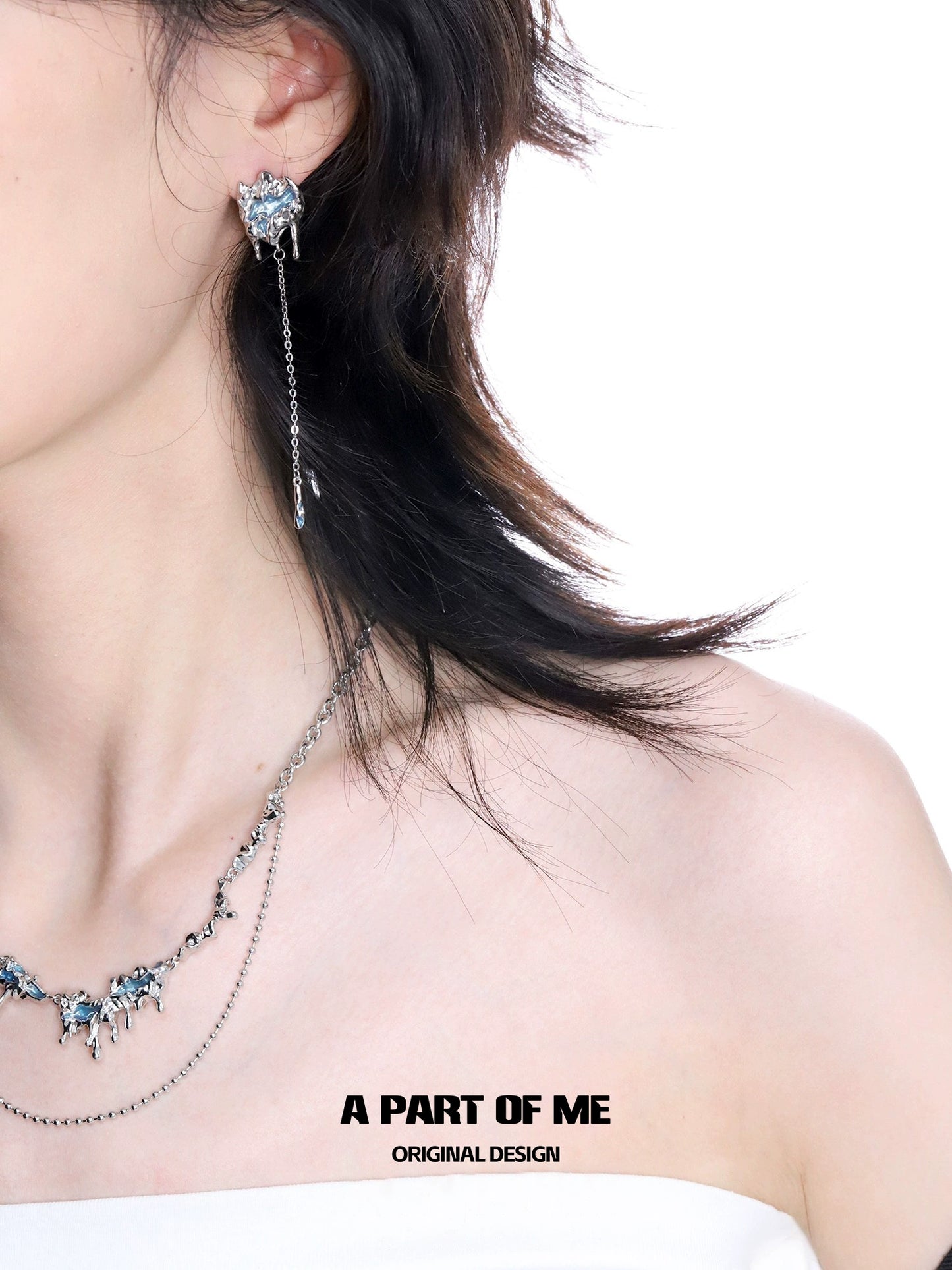 Falling Glacier Tassel Earrings