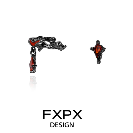 Dark Devil Heart Earrings