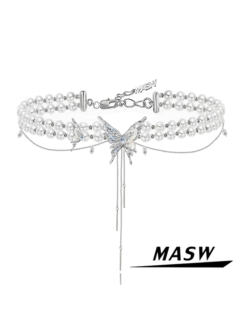 Butterfly Dance Pearl Choker