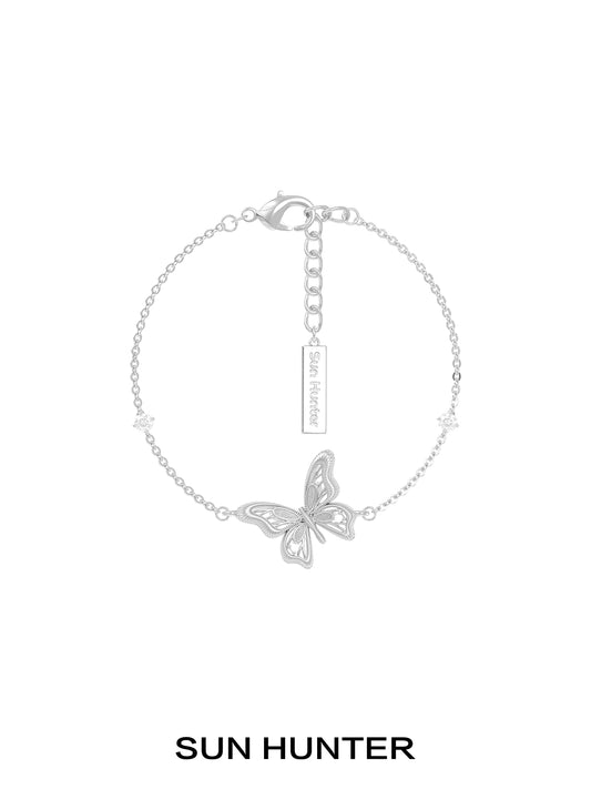 Butterfly Whisper Silver Bracelet
