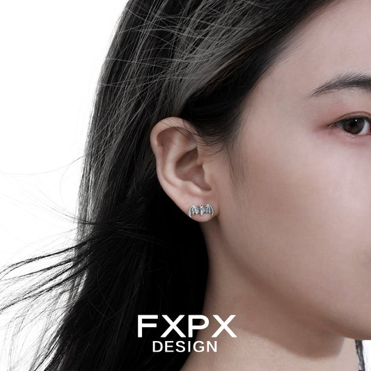 Retro Hip-Hop Bat Stud Earrings