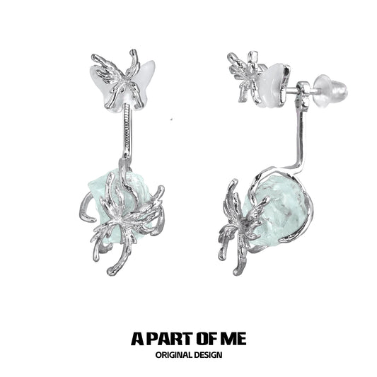 Misty Mint Butterfly Earrings