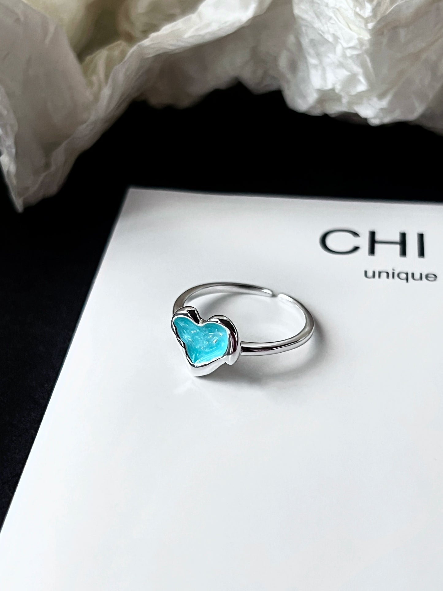 "Iceland Heart" Blue Ring
