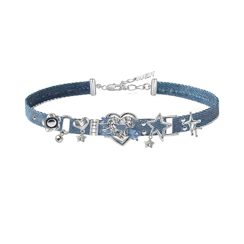 Y2K Cool Denim Choker