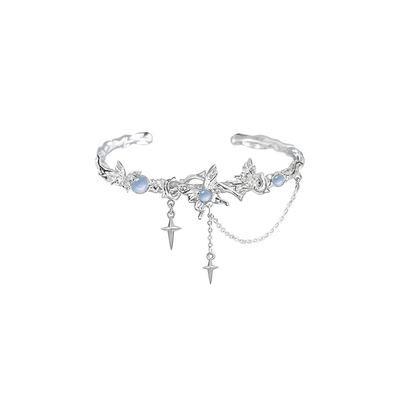 Moonstone Butterfly Tassel Bracelet