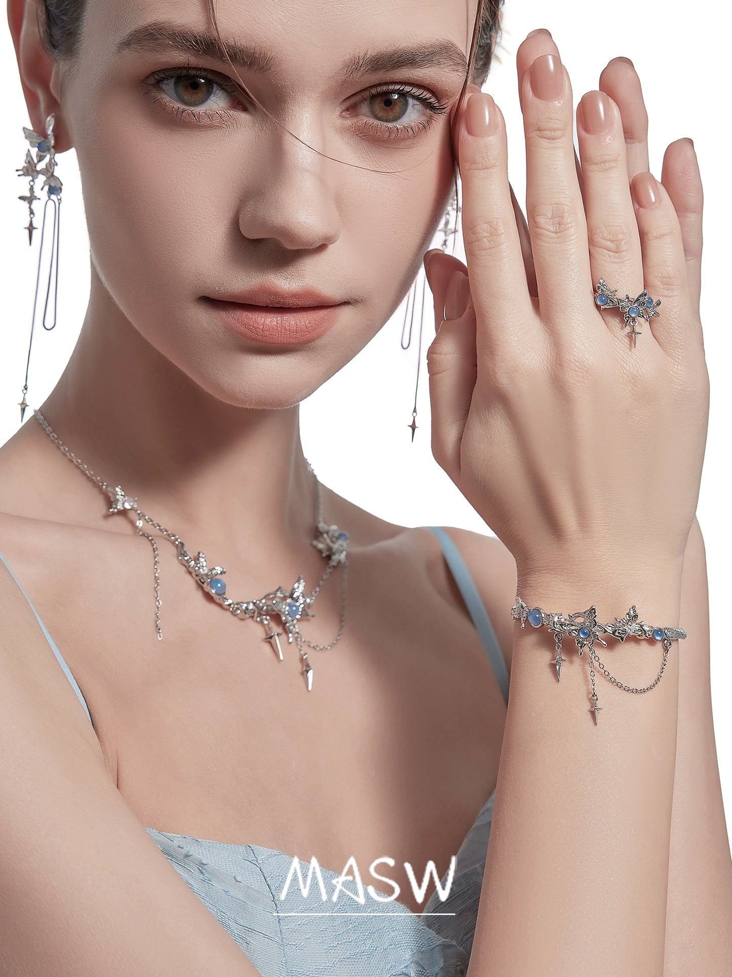 Moonstone Butterfly Tassel Bracelet
