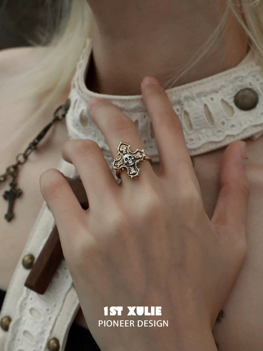 Crime & Punishment Cross Vintage Ring