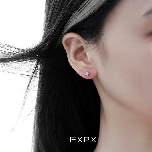 Radiant Star Silver Stud Earrings