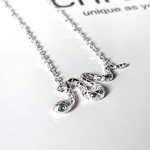 "Silver Snake" Collarbone Necklace