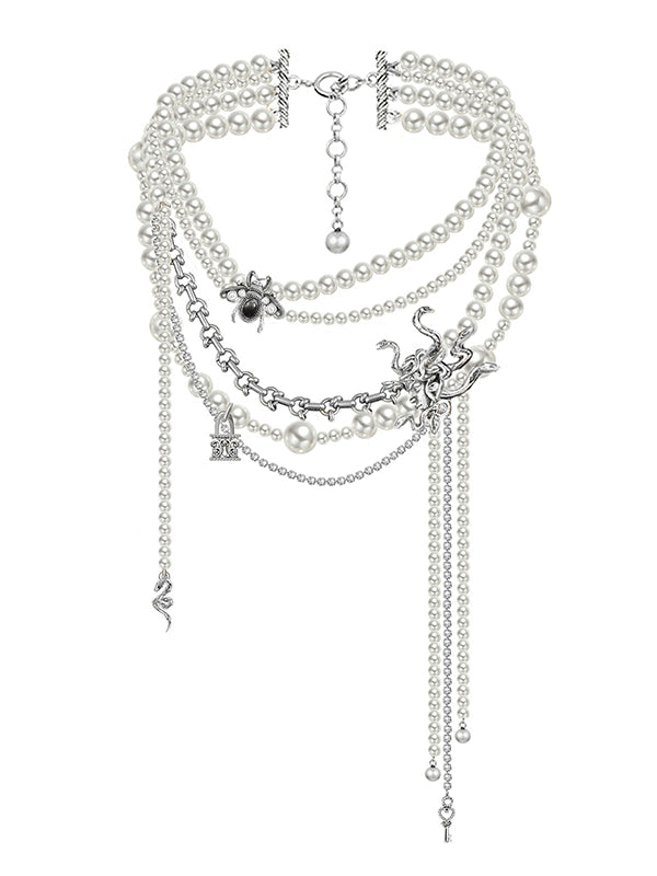 Nostalgic Heavy Pearl Necklace