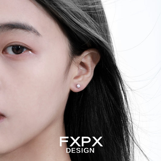 Gentle Pink Rose Stud Earrings