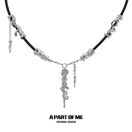 Leather Wrapped Snake Necklace