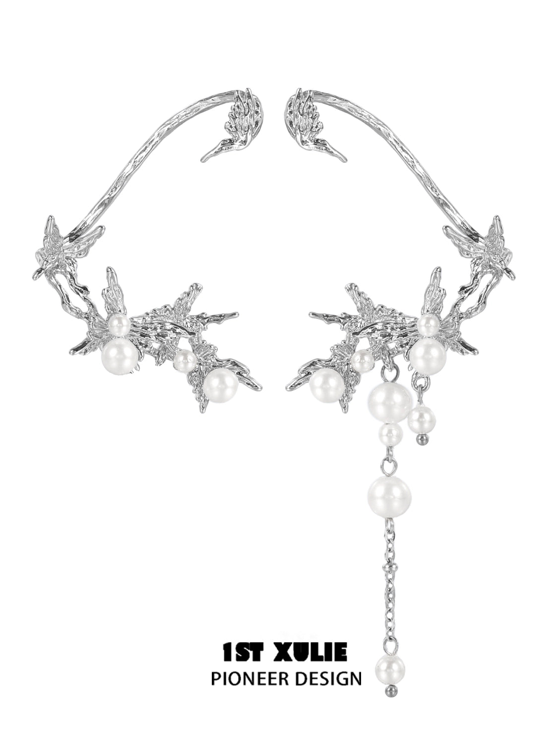 Chic Pearl Butterfly Ear Clips