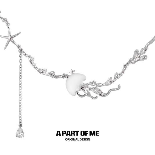 Jellyfish Star Silver Necklace