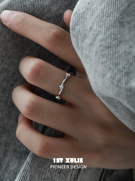 Y2K Twisted Spiral Silver Ring