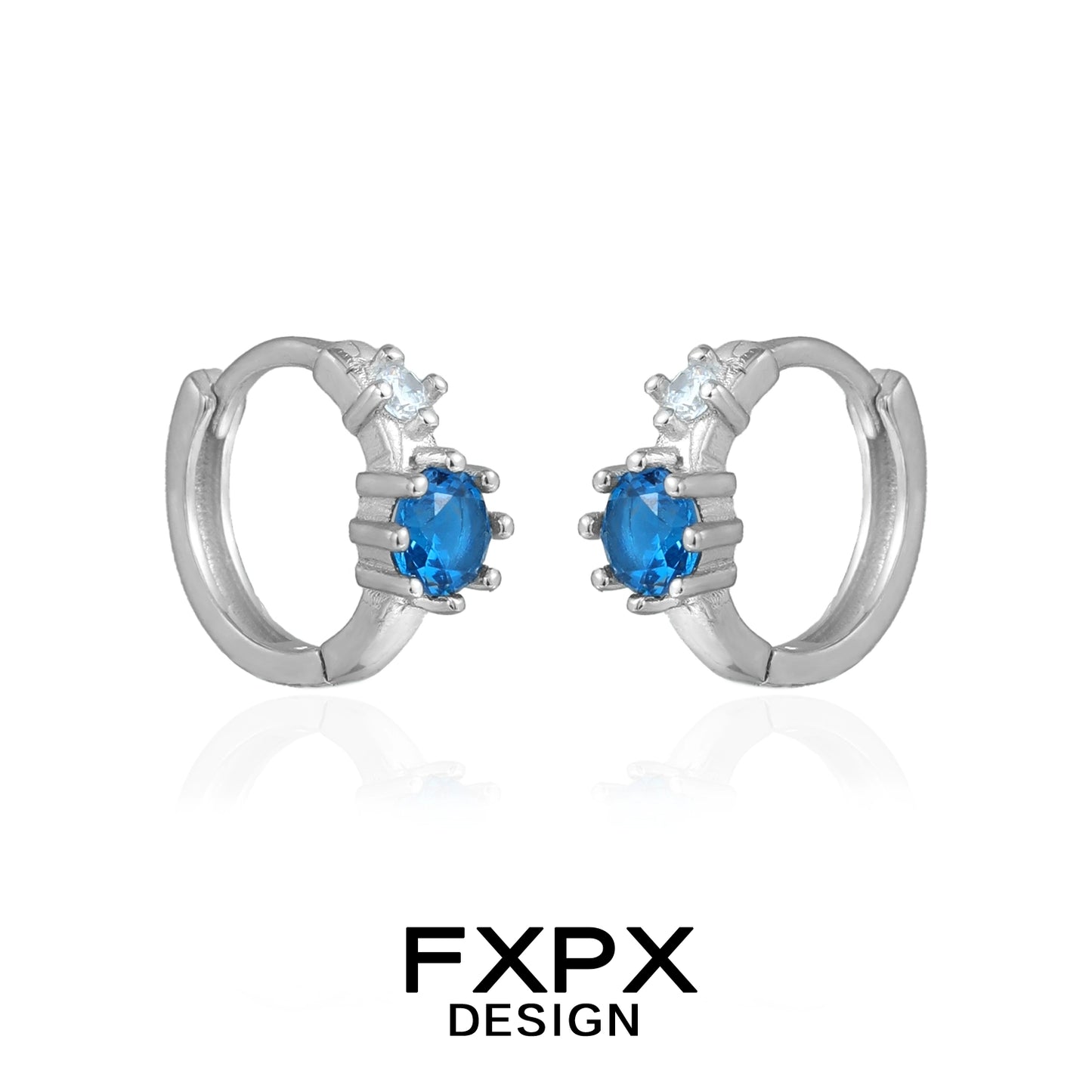 Frosted Blue Zircon Earrings