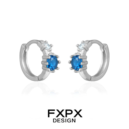 Frosted Blue Zircon Earrings