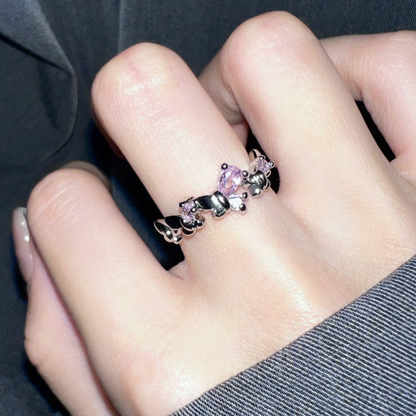 "Dreamy Butterfly" Light Pink Ring