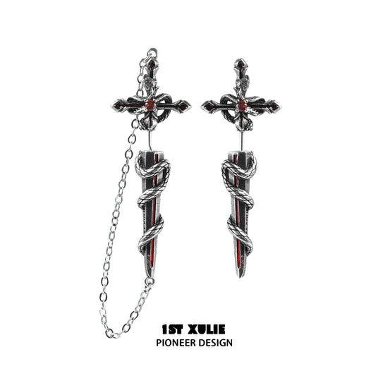 Slytherin Venom Snake Piercing Earrings