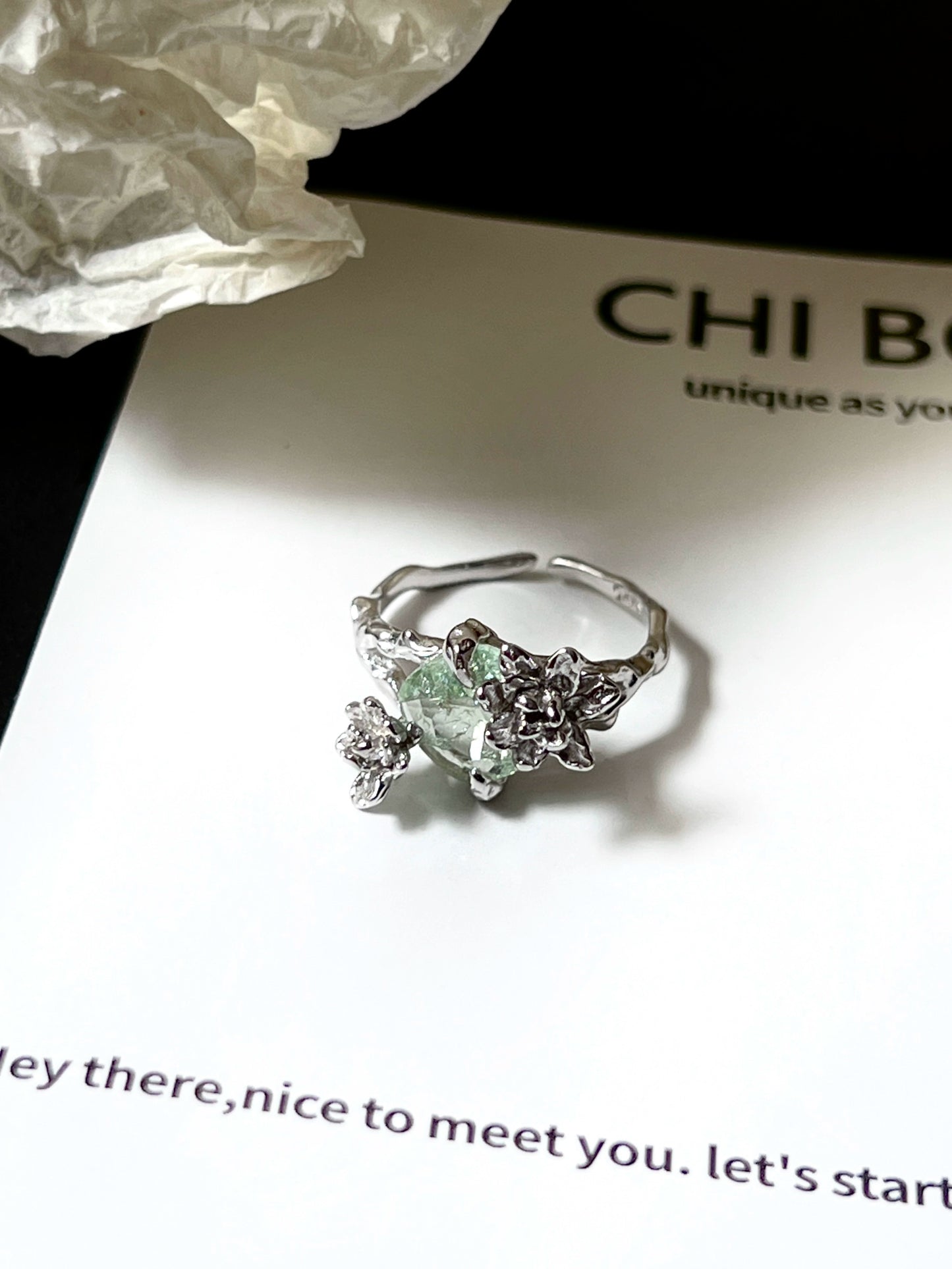 "Rain Jasmine" Wrap Ring