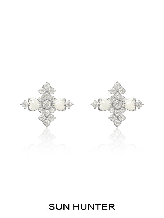 Fritillary Cross Vintage Earrings