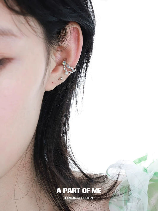 Rainbow Pearl Ear Cuffs