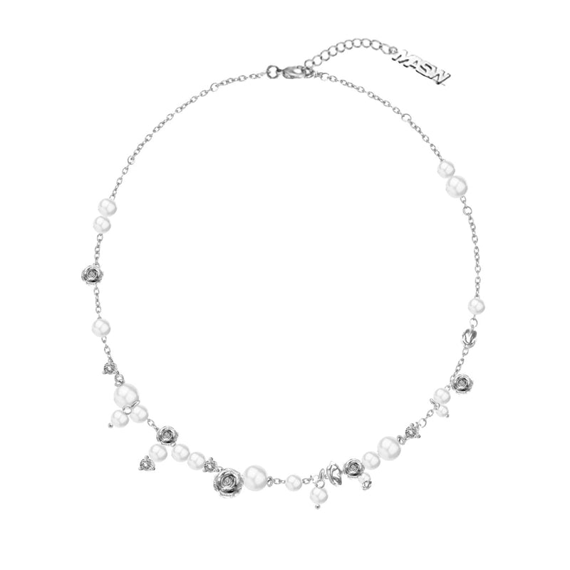 Vintage Rose Pearl Necklace
