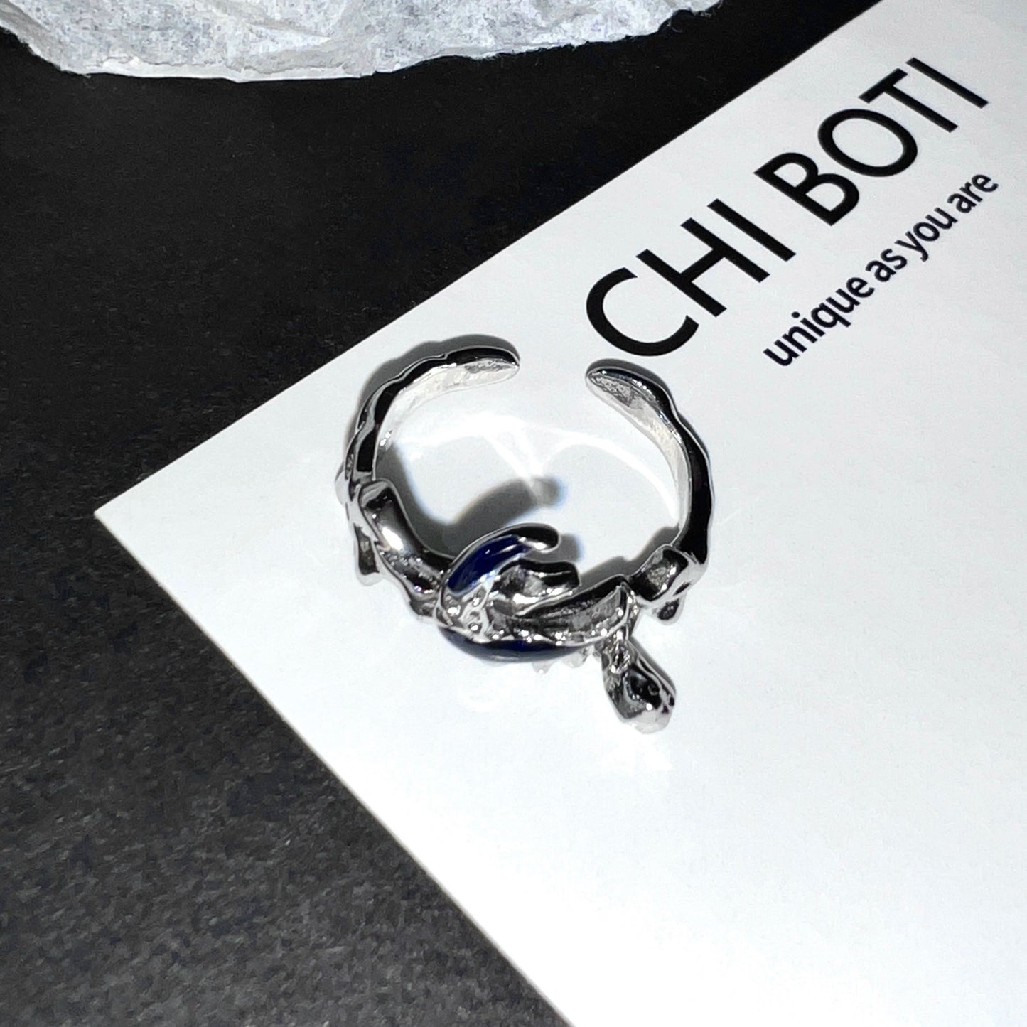 "Moon Clouds" Blue Ring