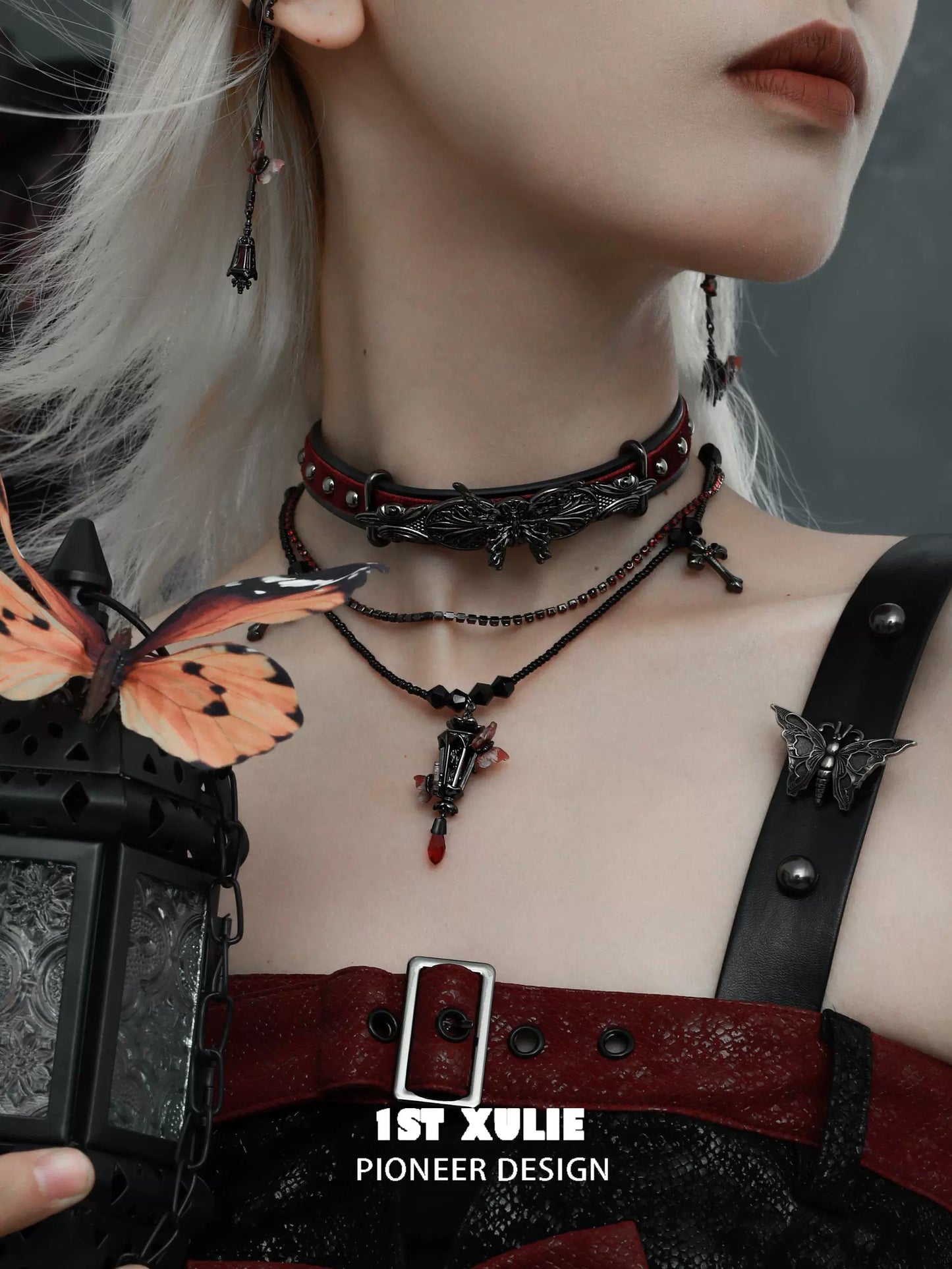 Y2K Blood Enchanted Butterfly Necklace