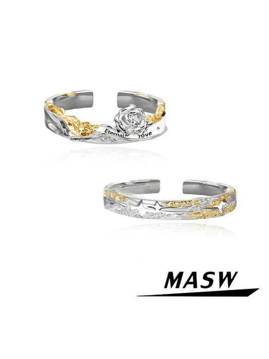 Gilded Rose & Star Ring