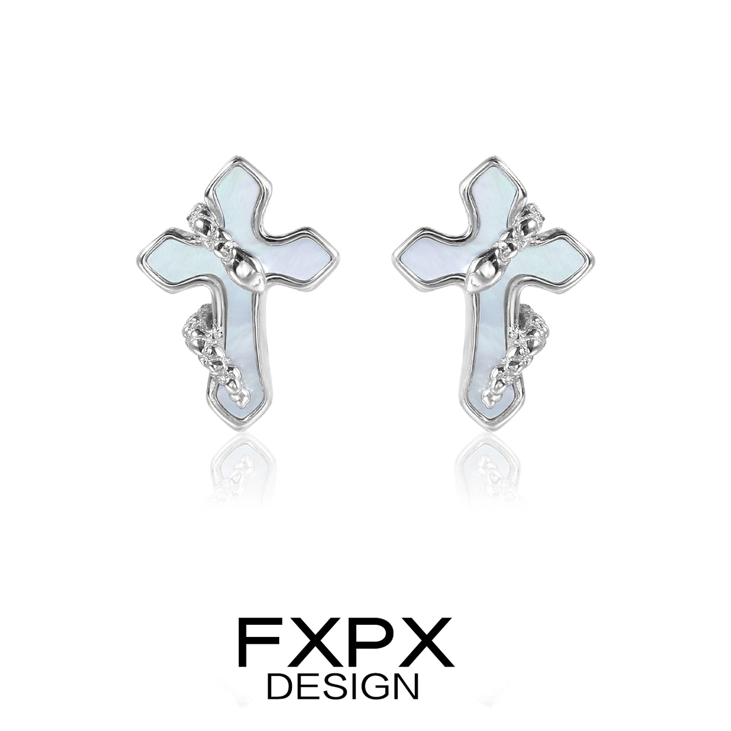 Snake Wrap Cool Cross Earrings
