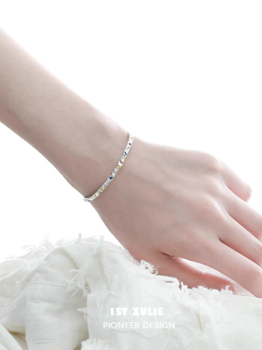 Dopamine Color Zircon Silver Bracelet