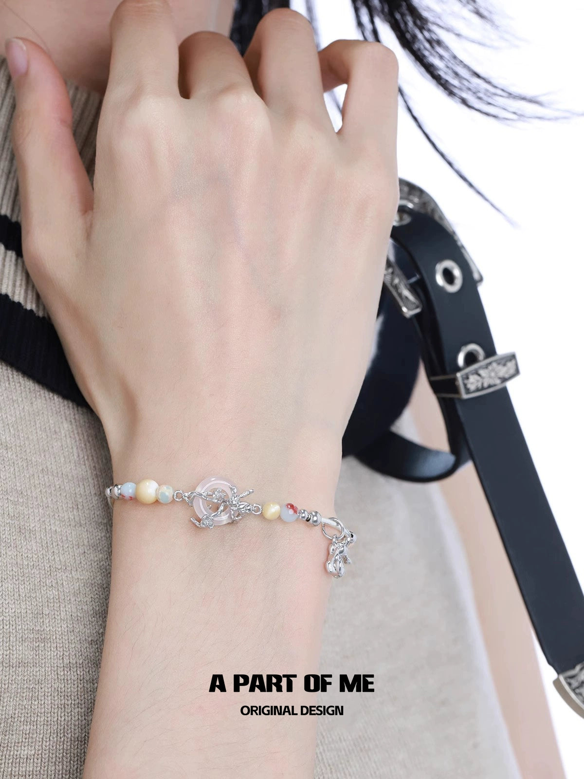 Agate Bead Rabbit Bracelet