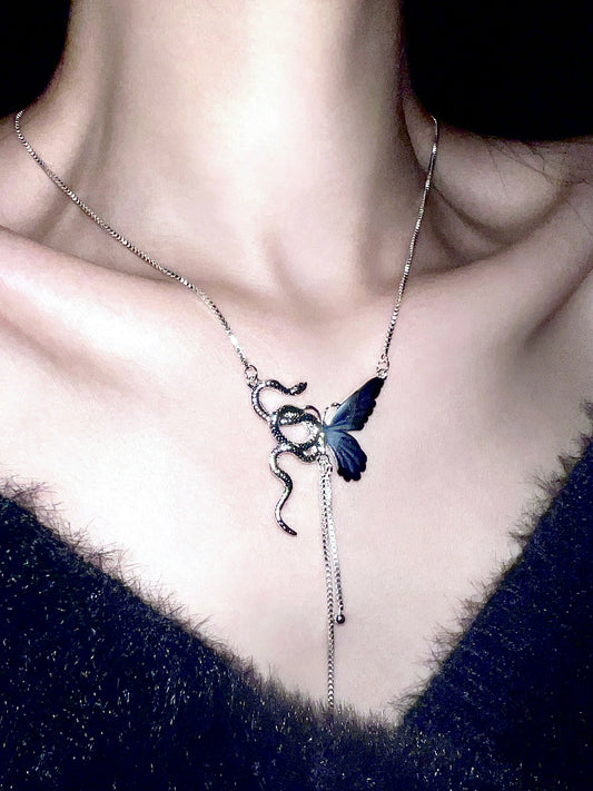 "Snake & Butterfly" Clavicle Chain