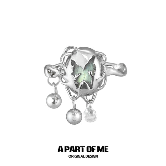 Cocoon Butterfly Silver Ring